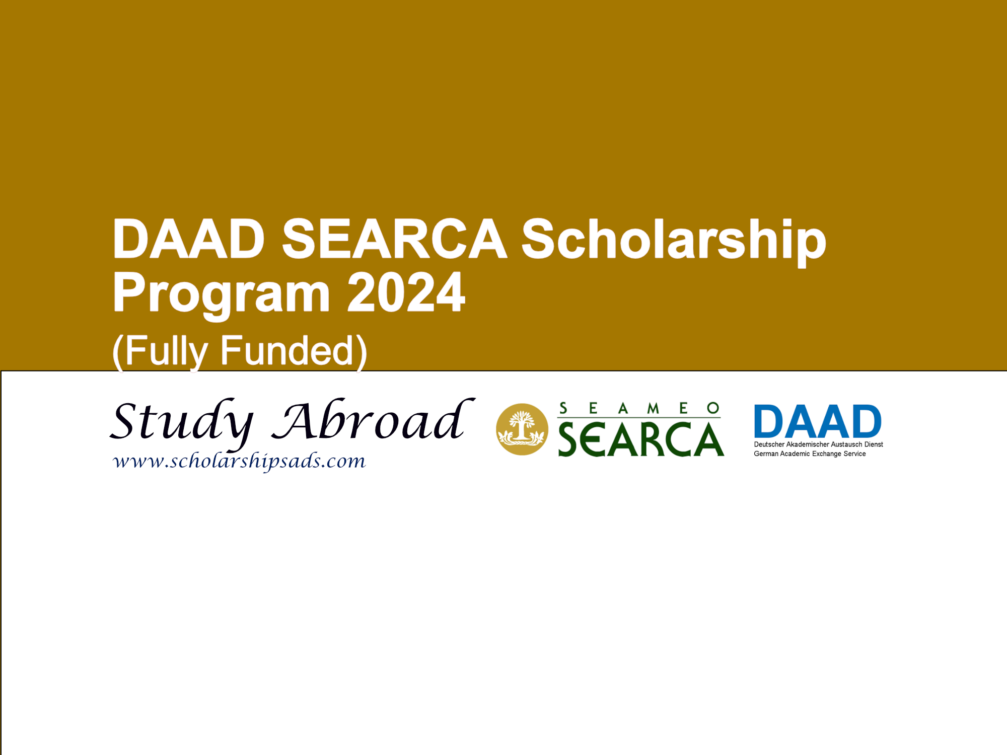 DAAD SEARCA Scholarship Program 2024. (Fully Funded)